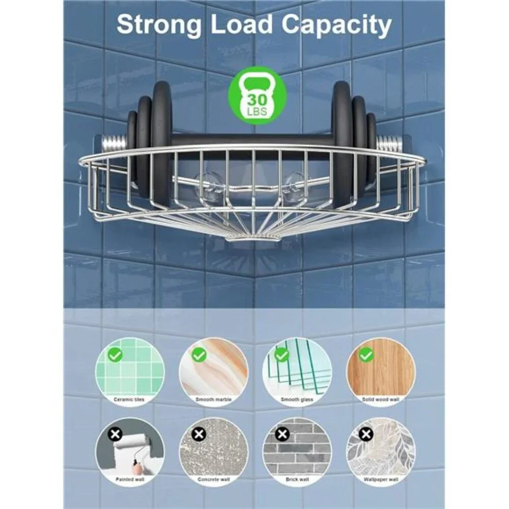 2-Pack Corner Shower Caddy, SUS304 Stainless Steel, Wall Mounted